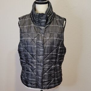 Women's Gray Quilted Plaid Vest